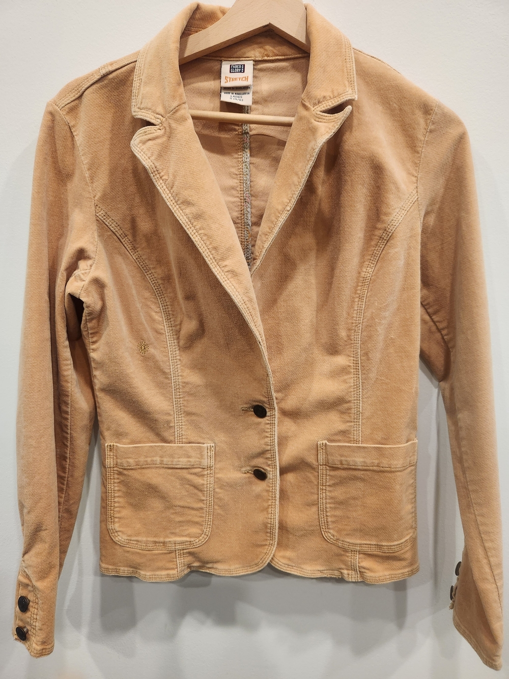 Faded Glory Camel/Tan Women's Cottony Suade Blazer Jacket